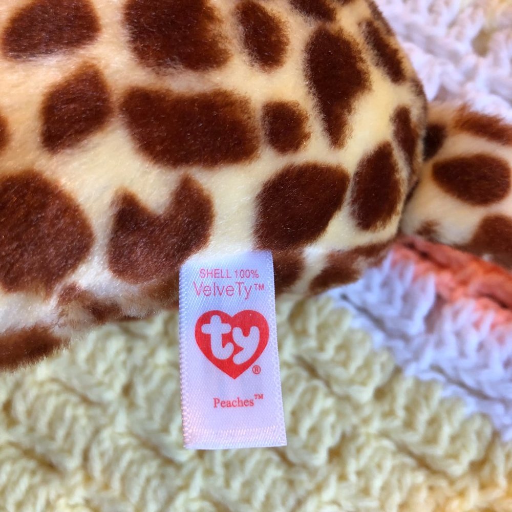 Two Items: Baby Blanket & NWT Velve Ty Giraffe "Peaches" Plush 10" Stuffed Toy - Picture 6 of 8